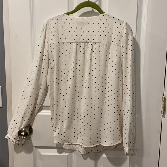 Ann Taylor LOFT Polkadot flowy blouse EUC - Picture 6 of 10